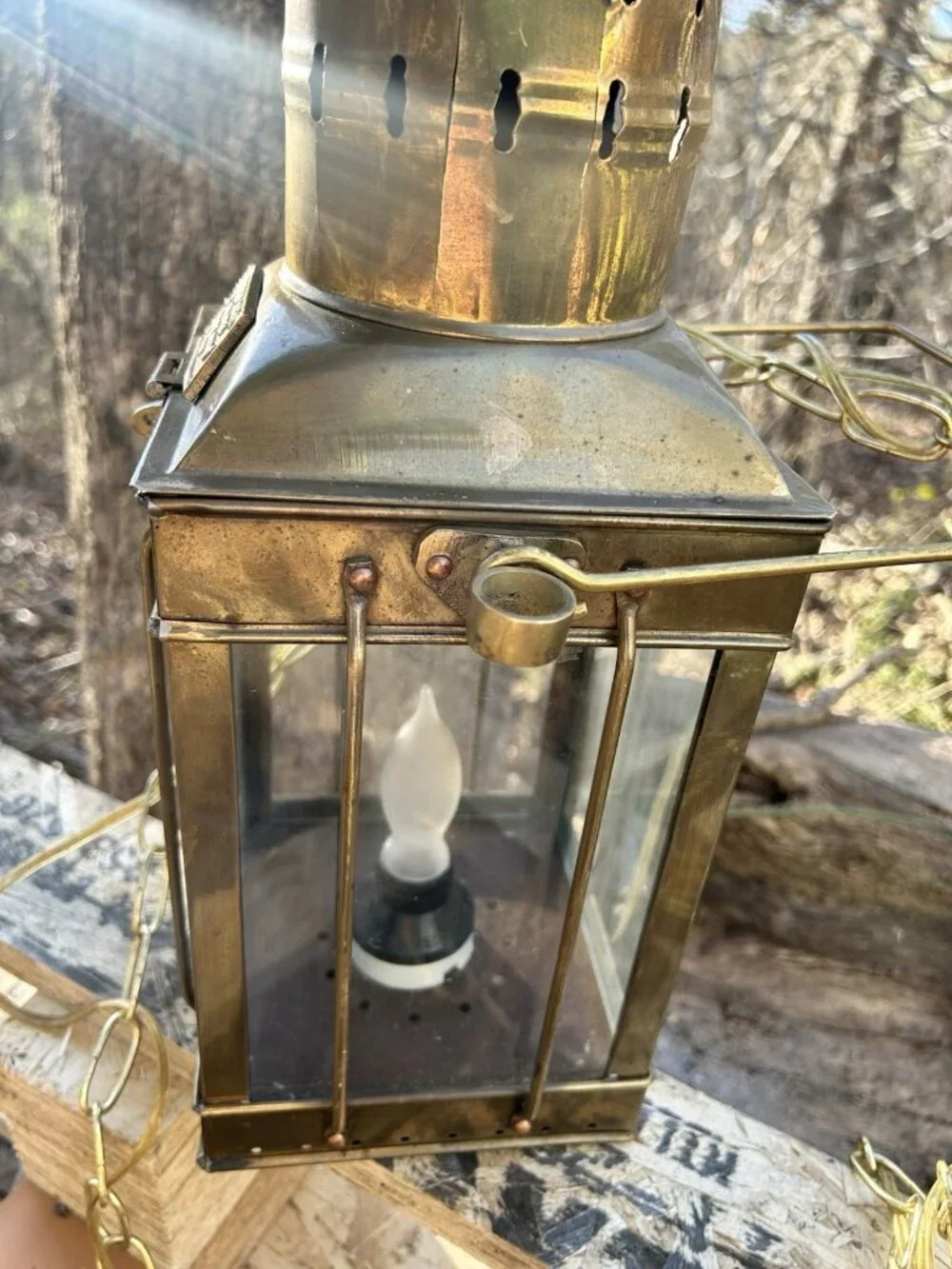 Vintage Marine Cargo Light GR Britain 1939 Brass Ship Carriage Lantern Nautical